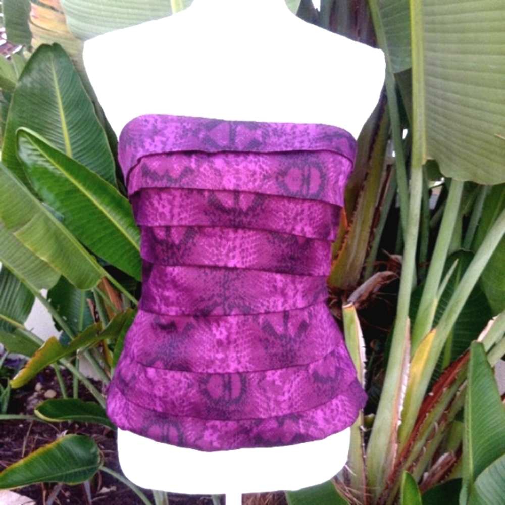 WHBM Purple Strapless Top